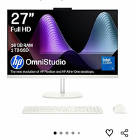 HP OmniStudio 27 All-in-One Core 5 120U 16GB RAM 1TB SSD Win11 White