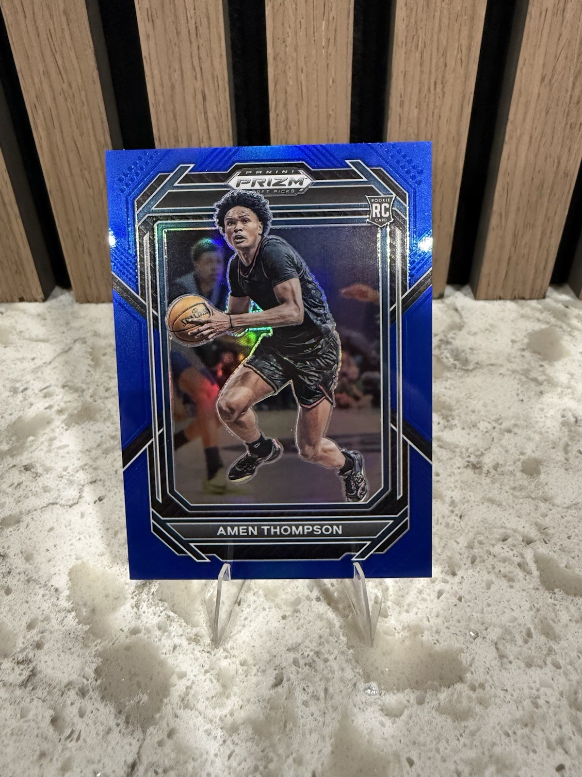 2023 Panini Prizm Draft Picks Amen Thompson #4 Blue Prizm /199 (RC)