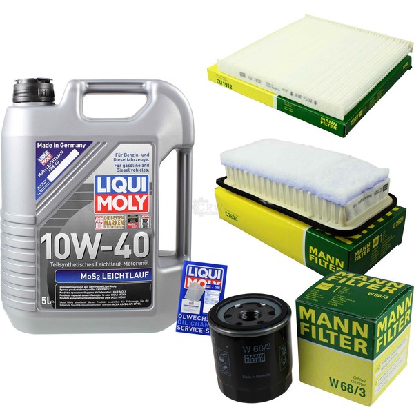 Mann Inspektionspaket 5L Liqui Moly 10W-40 FüR Toyota Corolla 1.6 Vvt-I-image