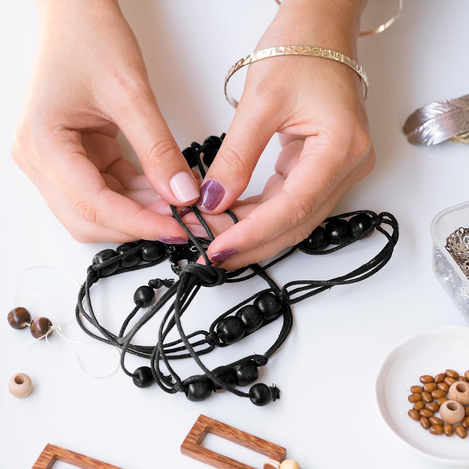 Nylon Satin Cord Thread Black 3mm 55 Yards for Macrame Bracelet String Craft