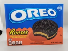NEW OREO REESE'S PEANUT BUTTER CREME CHOCOLATE SANDWICH COOKIES 10.81 OZ (306)g
