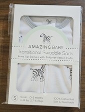 Size Small 0-3 Months Transitional Swaddle Sack Amazing Baby Little Zebra New