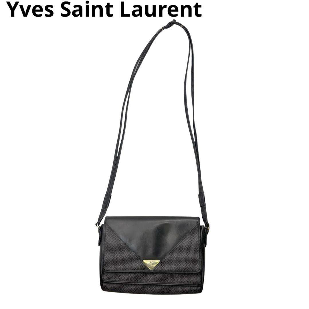 Vintage Yves Saint Laurent Shoulder Bag PVC/Leather Q33 Auth Vintage Yves Saint Laurent Shoulder Bag PVC/Leather Q33 Auth