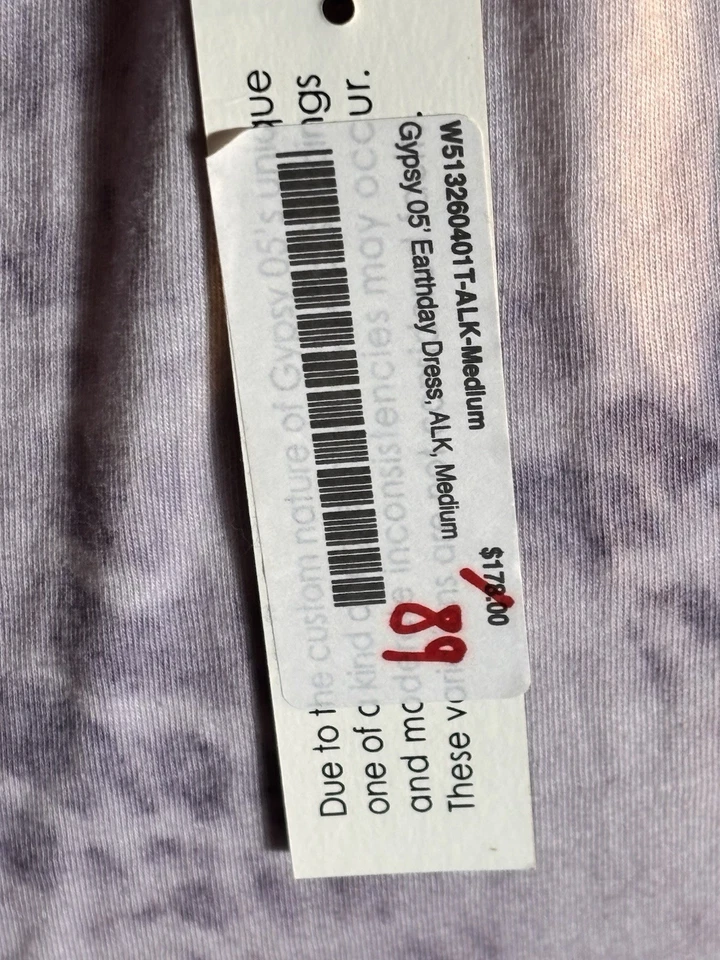 Nuevo con etiquetas Maxi Vestido Gypsy 05 Mediano Día de la Tierra Tie-Dye Algodón Púrpura Boho Festival Foto 4 de 4