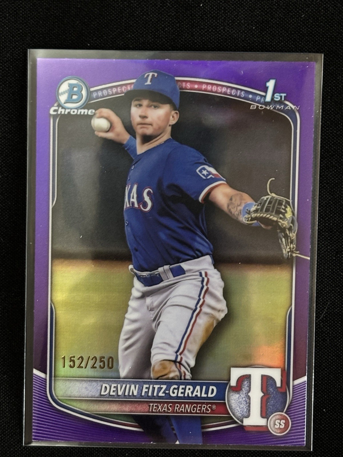 2025 Bowman Chrome Devin Fitz-Gerald Numbered 152/250 True Purple 1st Bowman !!!
