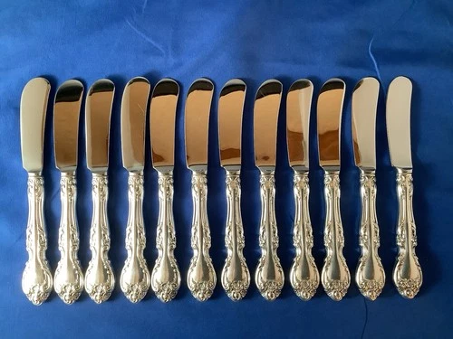 12 Gorham Melrose Sterling Silver Butter Paddle Spreader Knife Knives NO Mono