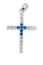 Sapphire Crosslight – Kreuzanhänger aus 960 Argentium Silber