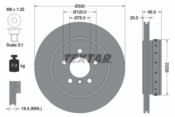 TEXTAR Brake Discs Rotors Front & Rear Braking Service Set Fits BMW 5 Series - Image 4 of 4