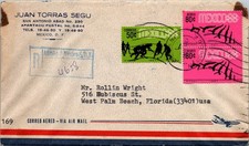 GOLDPATH: Mexico cover 1967 to USA airmail registered CV921_P24