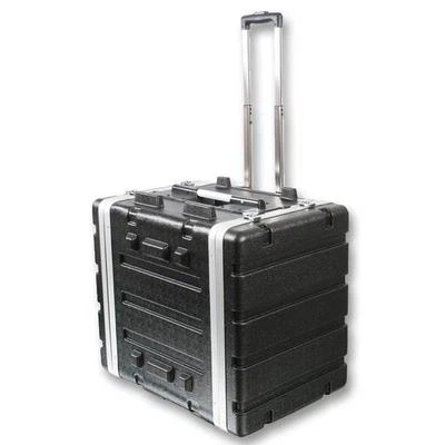 NEW PA DJ 8RU Portable Equipment Rack Mount Storage Case.on wheels.19" Stage.8u.
