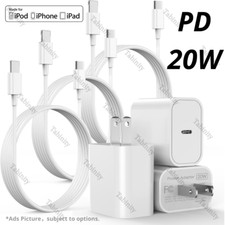 For iPhone 14 13 12 11 Pro Max 8 XR X Upgrade 20W Fast Charger Block USB C Cable
