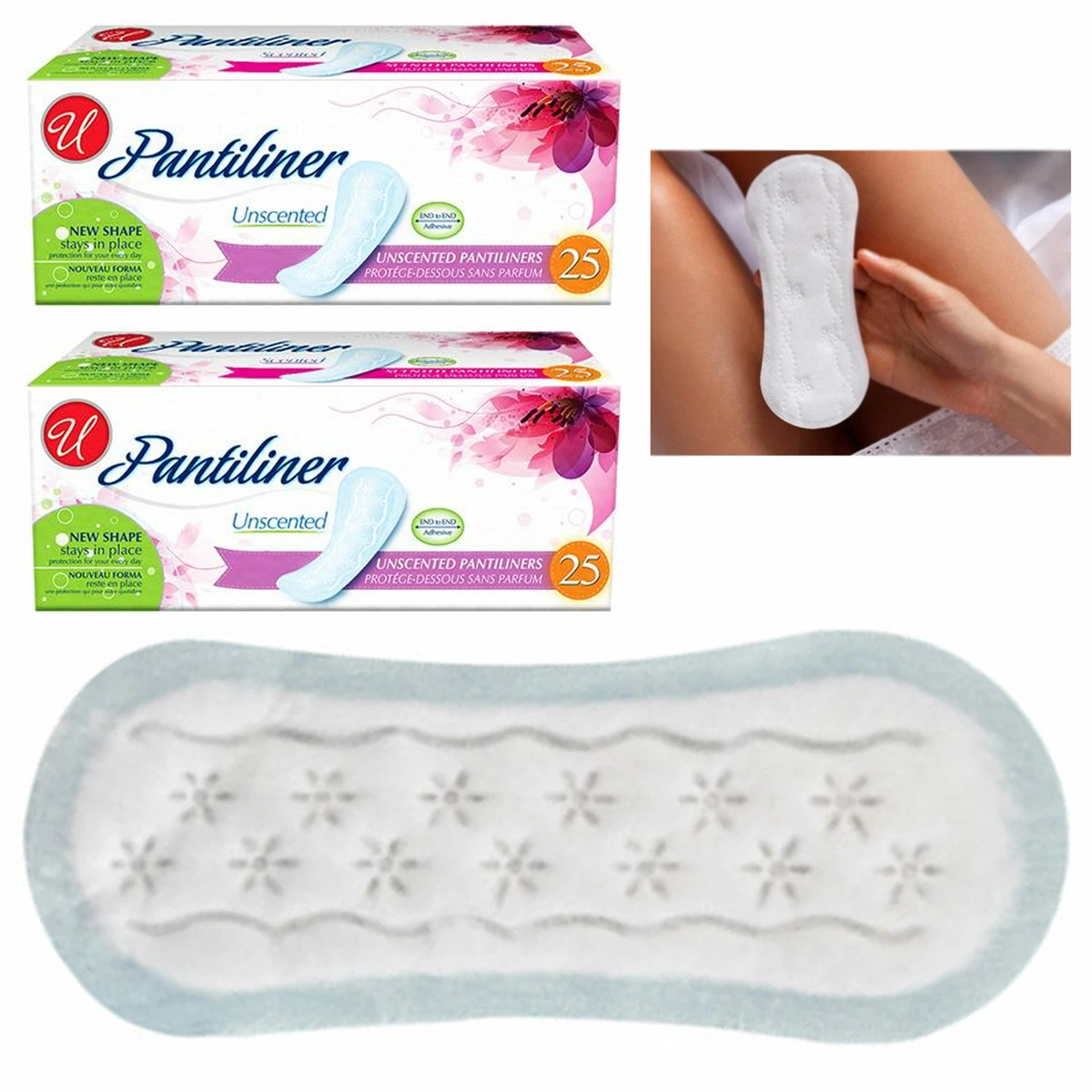 50 Ct Panty Liners Unscented Pads Light Underwear Protection No Odor Pantiliners