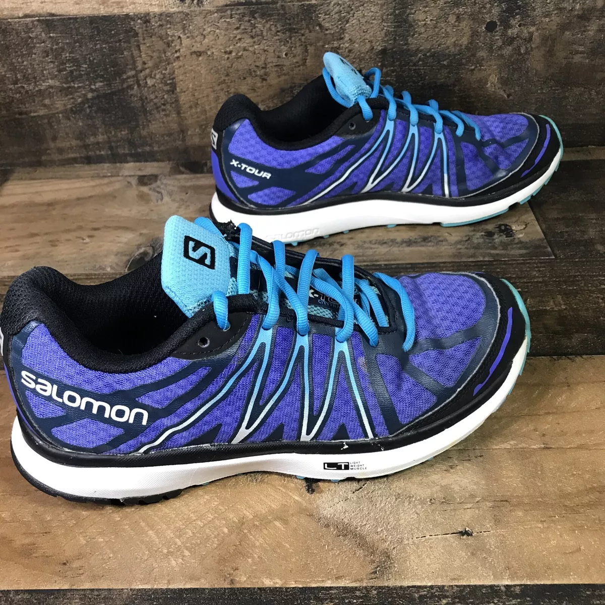 Salomon Sneakers Blue White X Tour City Trail Running Lace Up Womens Size 7