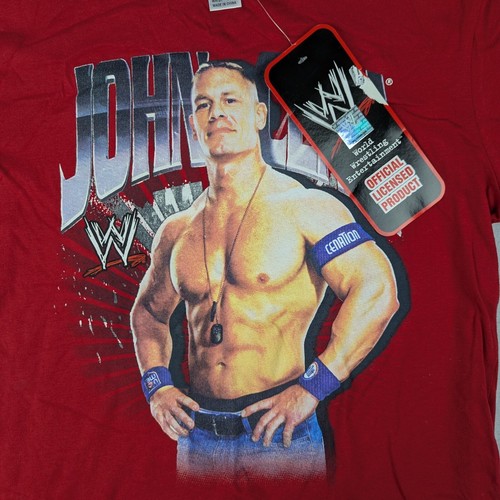 WWE John Cena Size 16 Red Youth T-Shirt Authentic Official Merch Tee New - Picture 2 of 7