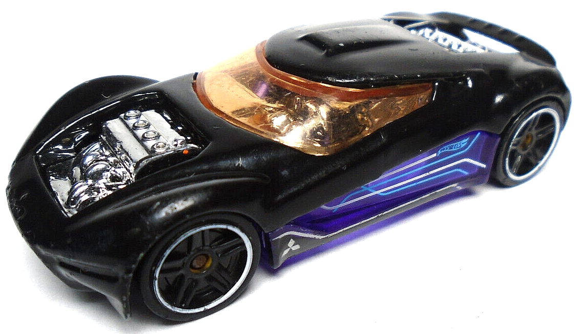 HOT WHEELS MITSUBISHI DOUBLE SHOTZ BLACK 1:64 DIECAST 2 3/4