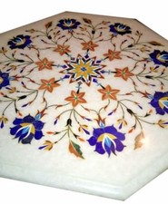 12 " Marmor Table Top Handmade Eingelegt Marquetry Pietra Dura Geschenk