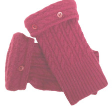 FINGERLESS GLOVES RED MERINO WOOL CASHMERE ONE SIZE S M L SMALL MEDIUM LARGE OS