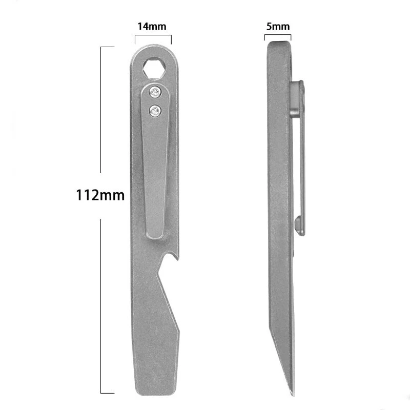 New Titanium Alloy Pocket Pry Bar Crowbar Opener Portable Outdoor EDC Multi Tool - Image 2 of 4