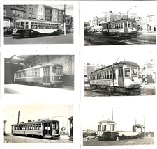 Lot of 6 - 1950's Atlantic City Trolley Car  2 3/4" X 5" Original Photos # 3