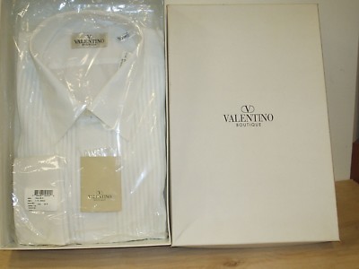 Chemise Valentino Blanche Taille 18 - Neuf Avec étiquettes, Coton 100%, Fabrication Italie