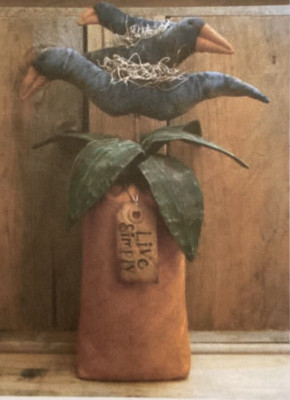 PATTERN Stacking Crows on Welcome Pineapple Doll NEW Threadbare Primitives