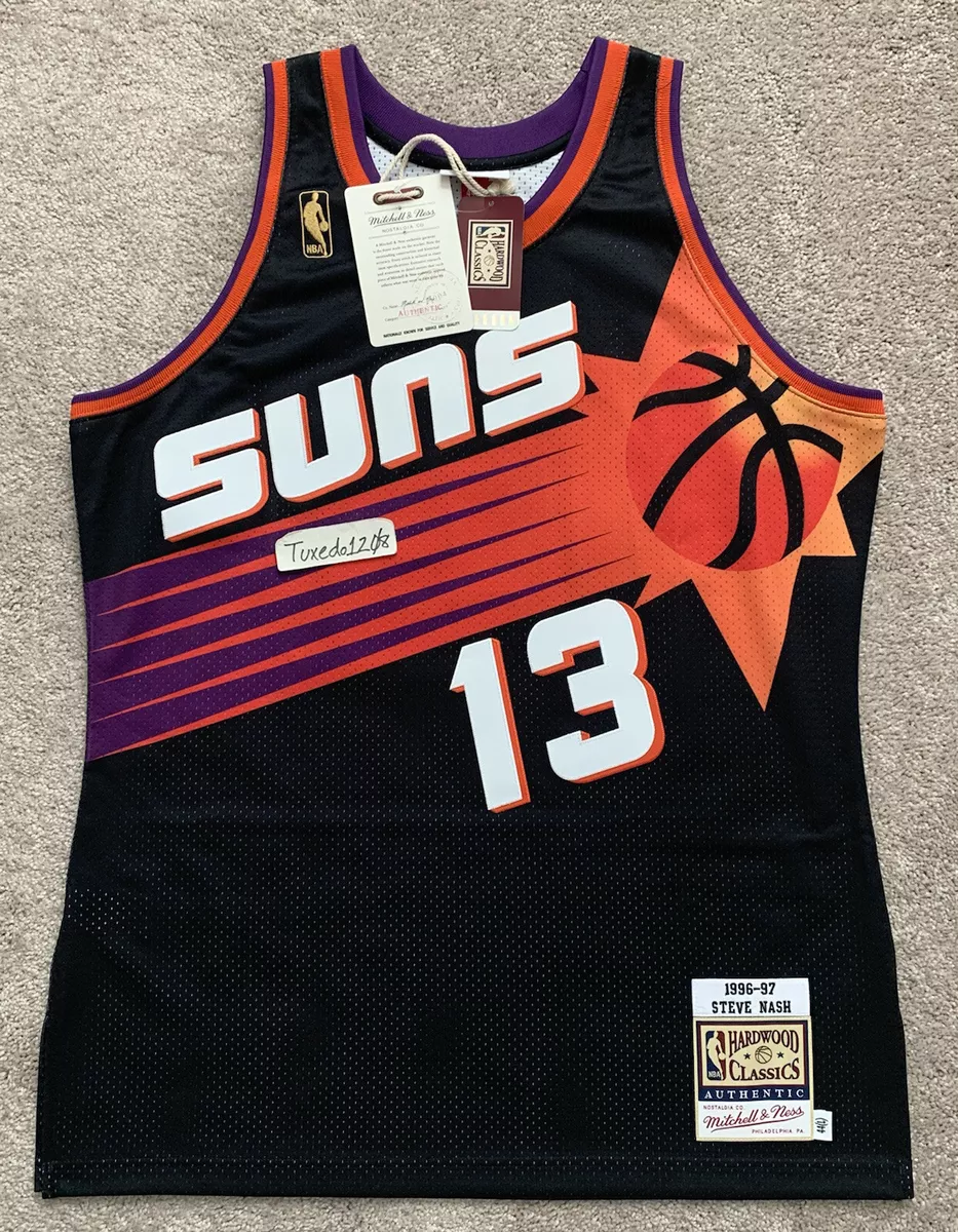 Men's Mitchell & Ness Steve Nash Black Phoenix Suns 1996 Hardwood Classics  Authentic Jersey