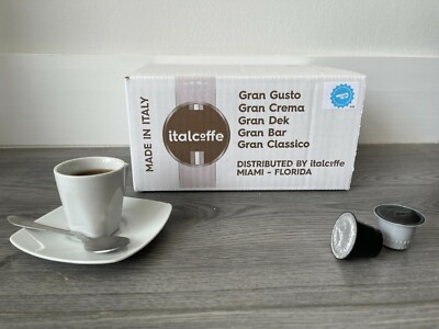Italcoffe Espresso Capsules - 100 Caps Made In Italy, Gran Bar & Other Flavors