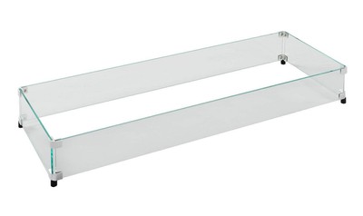 Outdoor GreatRoom Rectangular Glass Wind Guard for CF-1242, 44.5x15.5-Inch