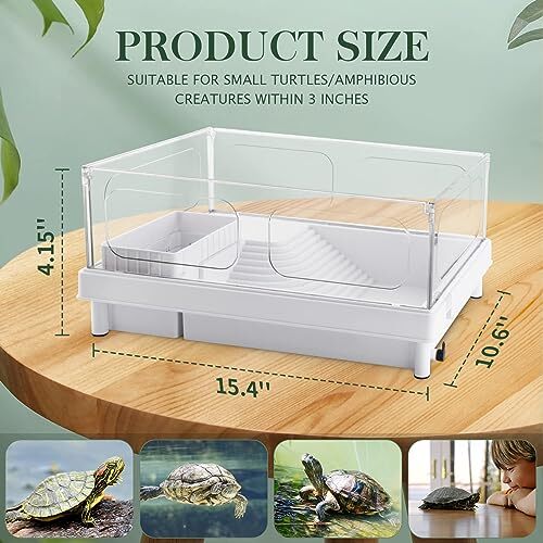 Turtle Tank, Small Turtle Tank Kit, Turtle Aquarium with Filter