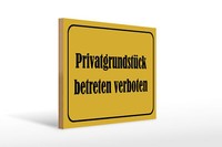 Holzschild Hinweis 40X30 Cm PrivatgrundstüCk Betreten Deko Schild