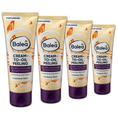 4er Pack: 4 x Balea Peeling Cream-to-Oil Overnight, 4 x 75 ml