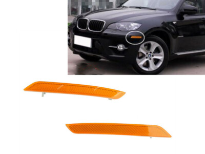 For BMW 08-14 E71 X6 10-13 E70 X5M Amber Front Bumper Side Marker Reflector Lamp