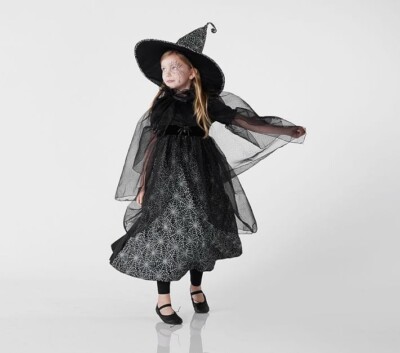 New Pottery Barn Kids Glow in Dark SPIDER WITCH Costume Kids Girls