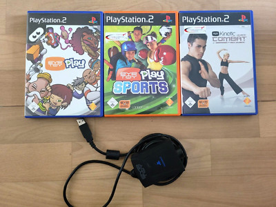 PS2 Playstation 2 PAL  Eye Toy  Kinect Kombat Play Sports Play Kamera