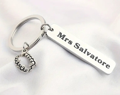Vampire Diaries MRS SALVATORE keychain   STEFAN DAMON ELENA KATHERINE Bag Charm!