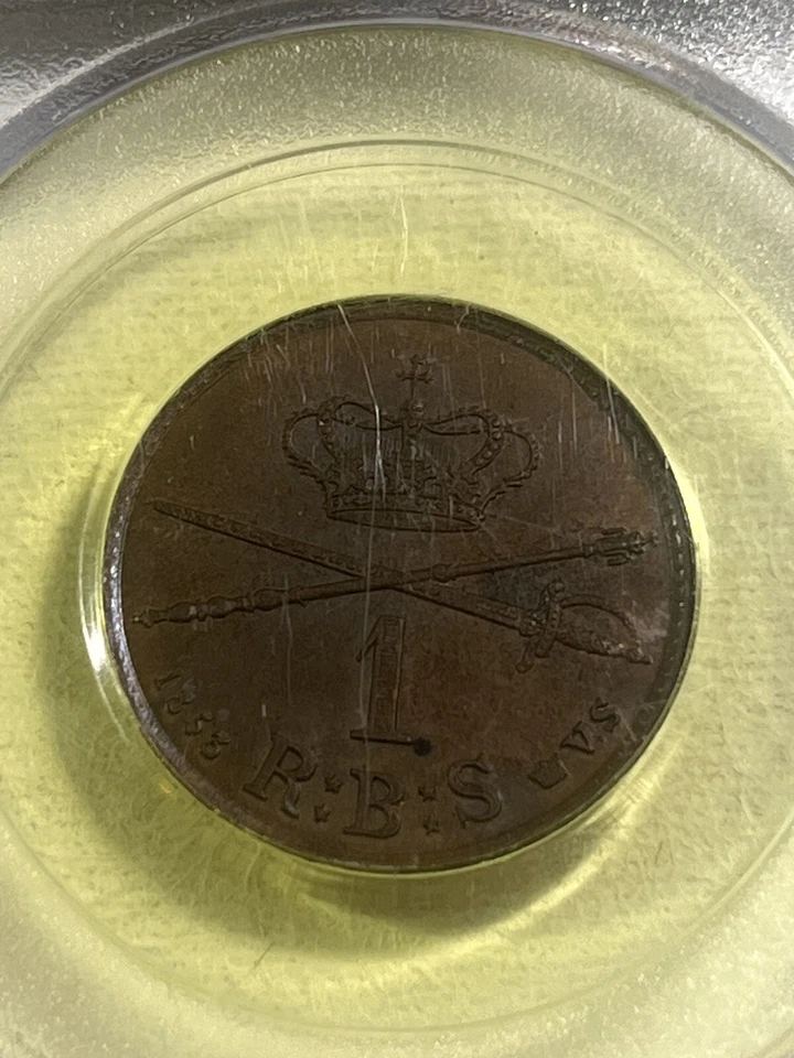 1853 VS Denmark 1 Rigsbankskilling Graded MS 65 BN by PCGS Old Green Holder - Image 3 of 4