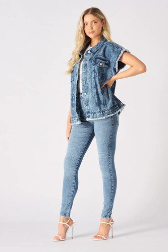 JMOJO Womens Denim Jacket Ladies Cotton Coat Girls Winter Outwear Warm Jean Top - Picture 79 of 106