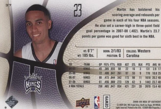 2008-09 SP Authentic - Kevin Martin #37
