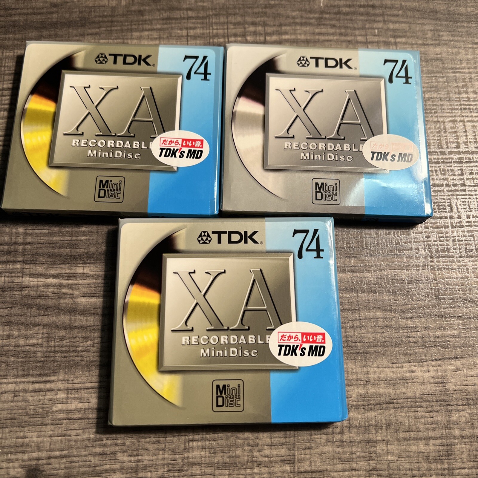 MD TDK XA 74  BLANK MINI DISC LOT OF 3 (SEALED) MD-XA74