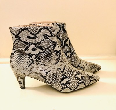 kitten heel snakeskin boots