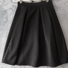 DOWN EAST Skirt Womens SMALL Black Skater Pleated Zip Made in USA Classic