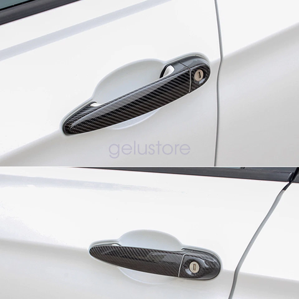 Cubierta de manija de puerta lateral de coche de fibra de carbono para BMW 328d xDrive 330i 2005-2019 Foto 4 de 4
