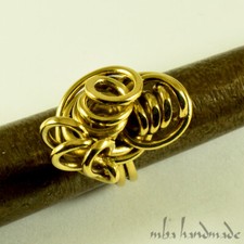 Unique Brass Ring Size 8.5 Ring Wire Wrapped Jewelry