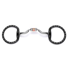 Eggbutt Low-ported Copper Roller Capsule Snaffle Silver Dotted Western Horse Bit