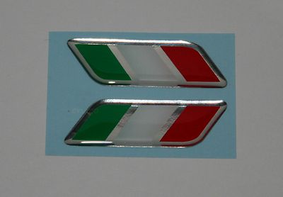 Coppia Adesivi Gel Bandiera Italia 120x10 Mm, Per Carena Ducati, Aprilia, Vespa, Moto E Auto