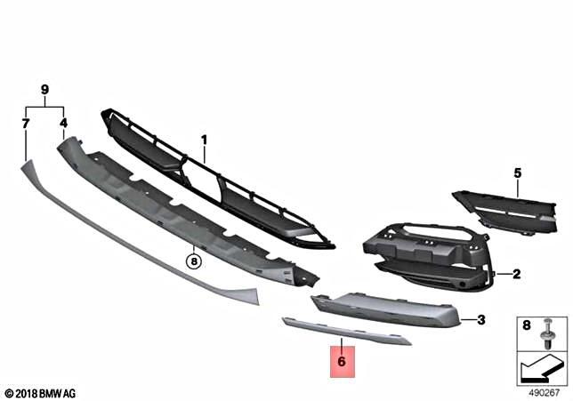 Genuine BMW X3 G01 X3 18d TX11 TX12 TX15 Chrome Link Right 