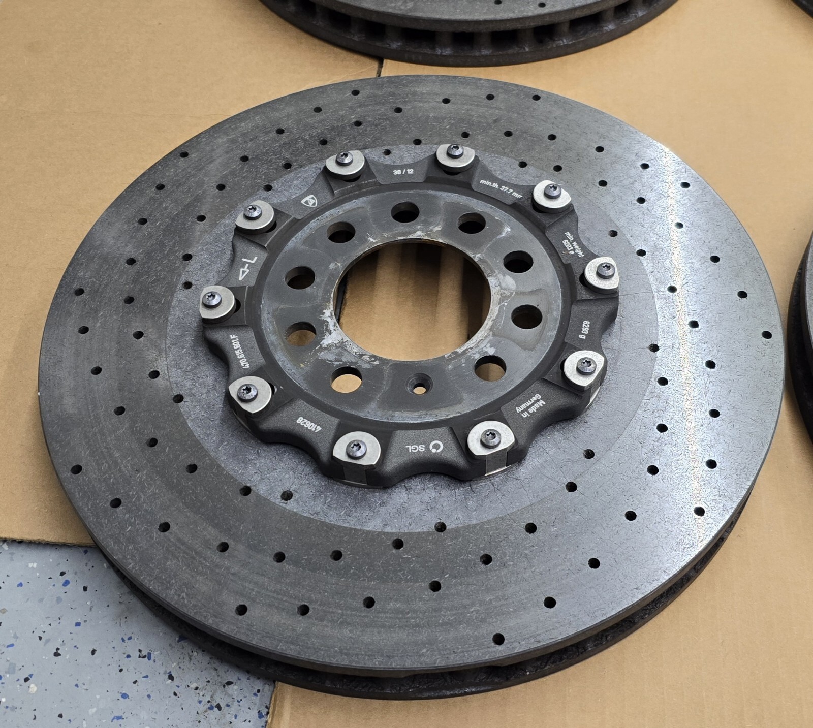 LIKE NEW Lamborghini Aventador Carbon Ceramic Brake Rotors Front Rear Rotor Oem 