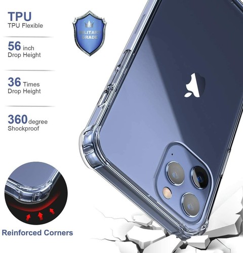 Cubierta Trasera Antigolpes TPU Cristal Transparente para iPhone con Protector de Pantalla Gratis - Imagen 2 de 7