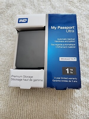 WD My Passport Ultra 1TB Portable Hard Drive Black