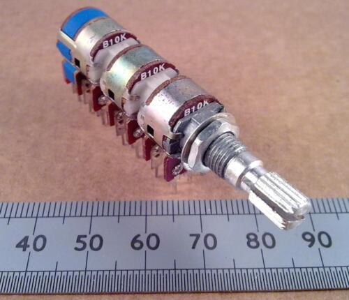 Switched 6 Gang 10K Linear Potentiometer, Six Way B10K Pot With On-Off Switch